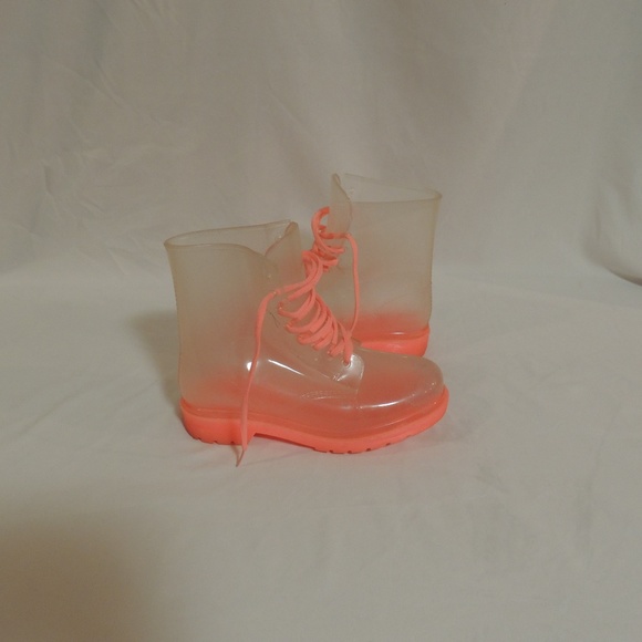 H2K Shoes - H2K  Clear Rubber Lace Up Rain Ankle Boots Women's